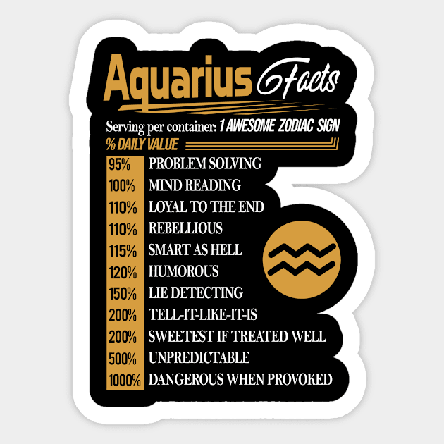 AQUARIUS FACTS Sticker by BTTEES